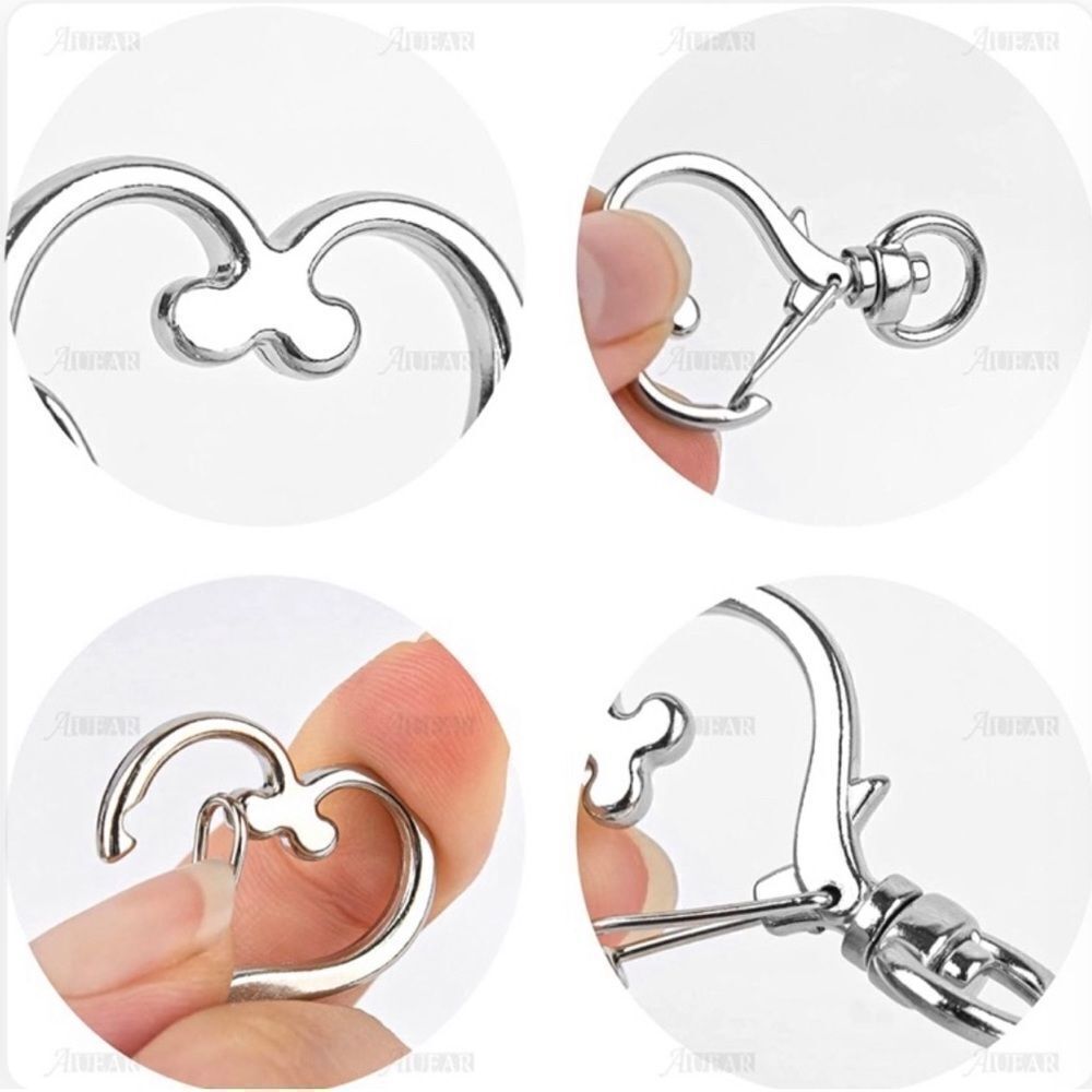 *30off3* Keychain includes Heart Shape Silver Medal Keychain Spring Snap Clip - Picture 4 of 7